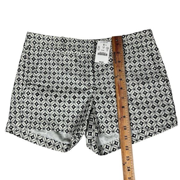 NWT J.Crew Womens Black White Geometric Preppy Neutral Chino Shorts Size 00 - Picture 10 of 10